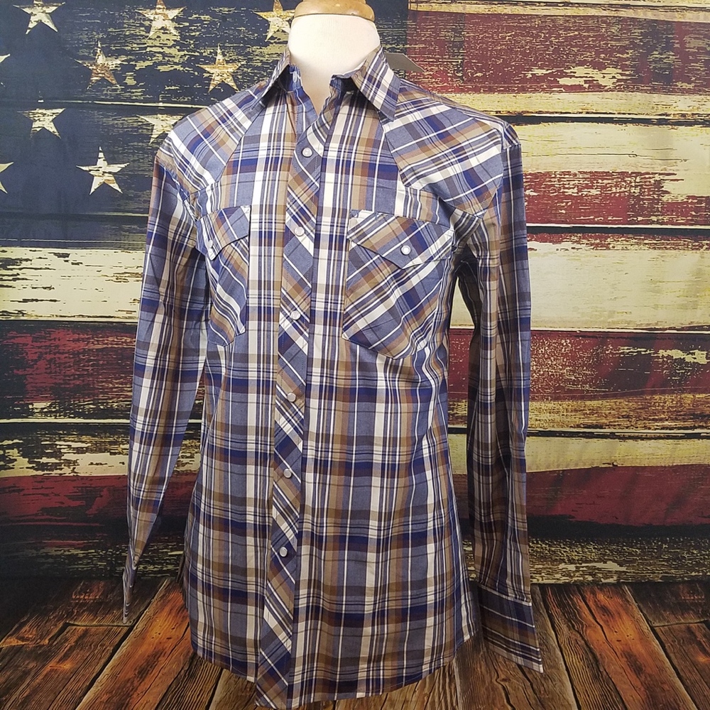 WYOMING TRADERS MENS SNAP UP PLAID WESTERN SHIRT - Picture 6 of 7